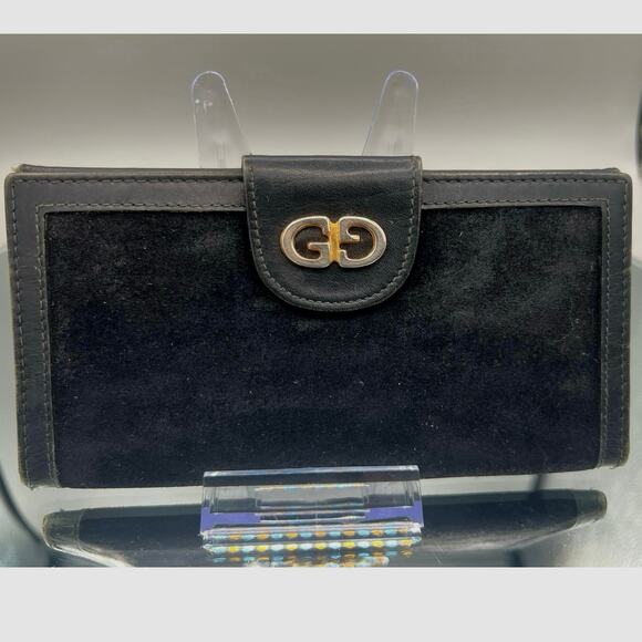 GUCCI Limited Edition Black Vintage Long Leather Card Holder Bi Fold Wallet - Picture 3 of 14
